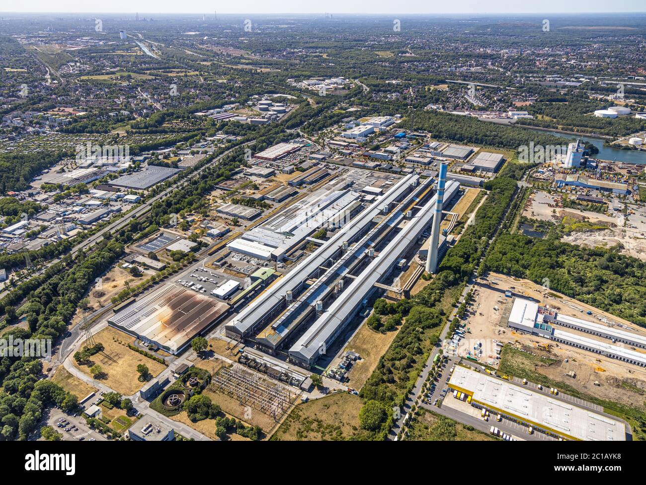 Luftaufnahme, Trimet Aluminium SE, Emscherbruchallee, Essen, Ruhrgebiet, Nordrhein-Westfalen, Deutschland, DE, Europa, Handelsunternehmen, comm Stockfoto