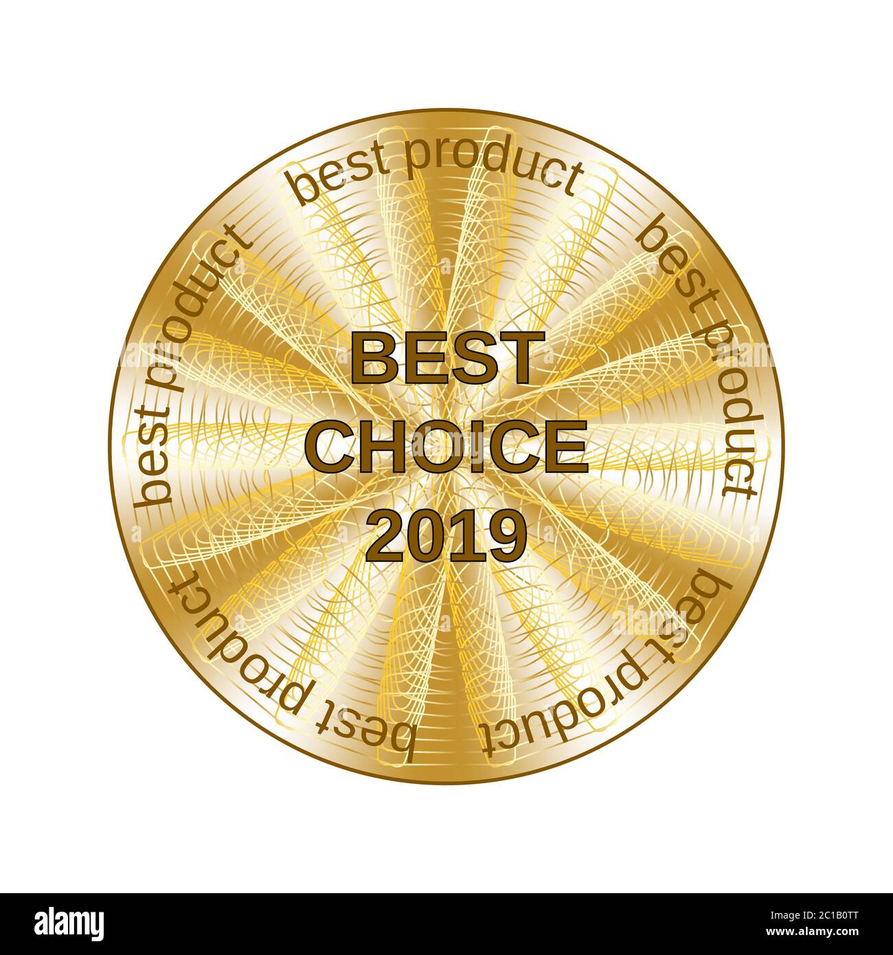 Beste Wahl goldenes rundes Hologramm Abzeichen, Auszeichnung. Vektor Goldmedaille Dekor Element für Label-Design Stock Vektor