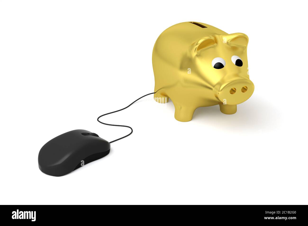 Sparschwein Schwein Geschäft Finanzierung E-Banking Wirtschaft Internet Maus 3D Stockfoto