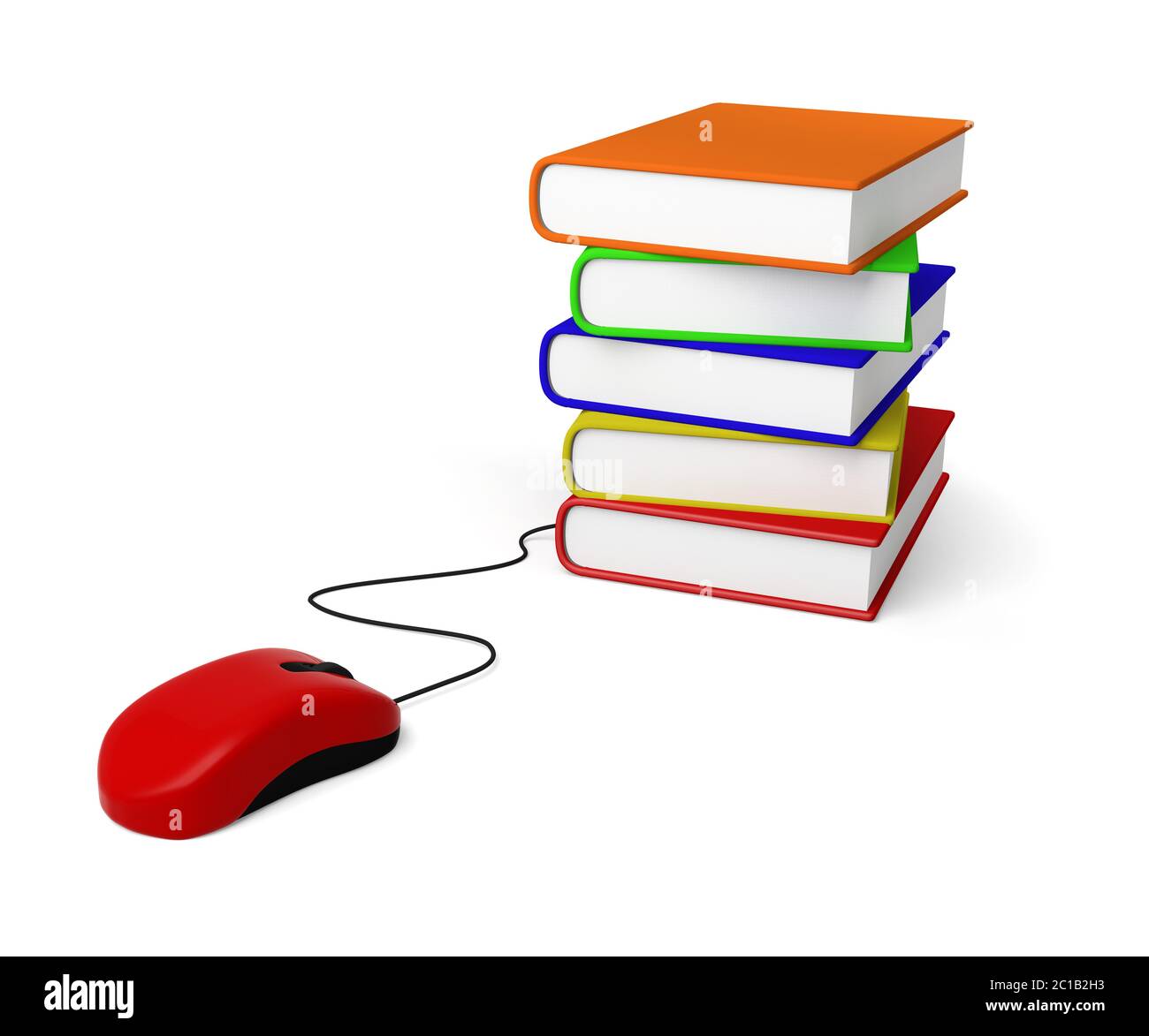 Maus Buch Bildung E-Book E-Learning Einkaufen 3D lesen Stockfoto