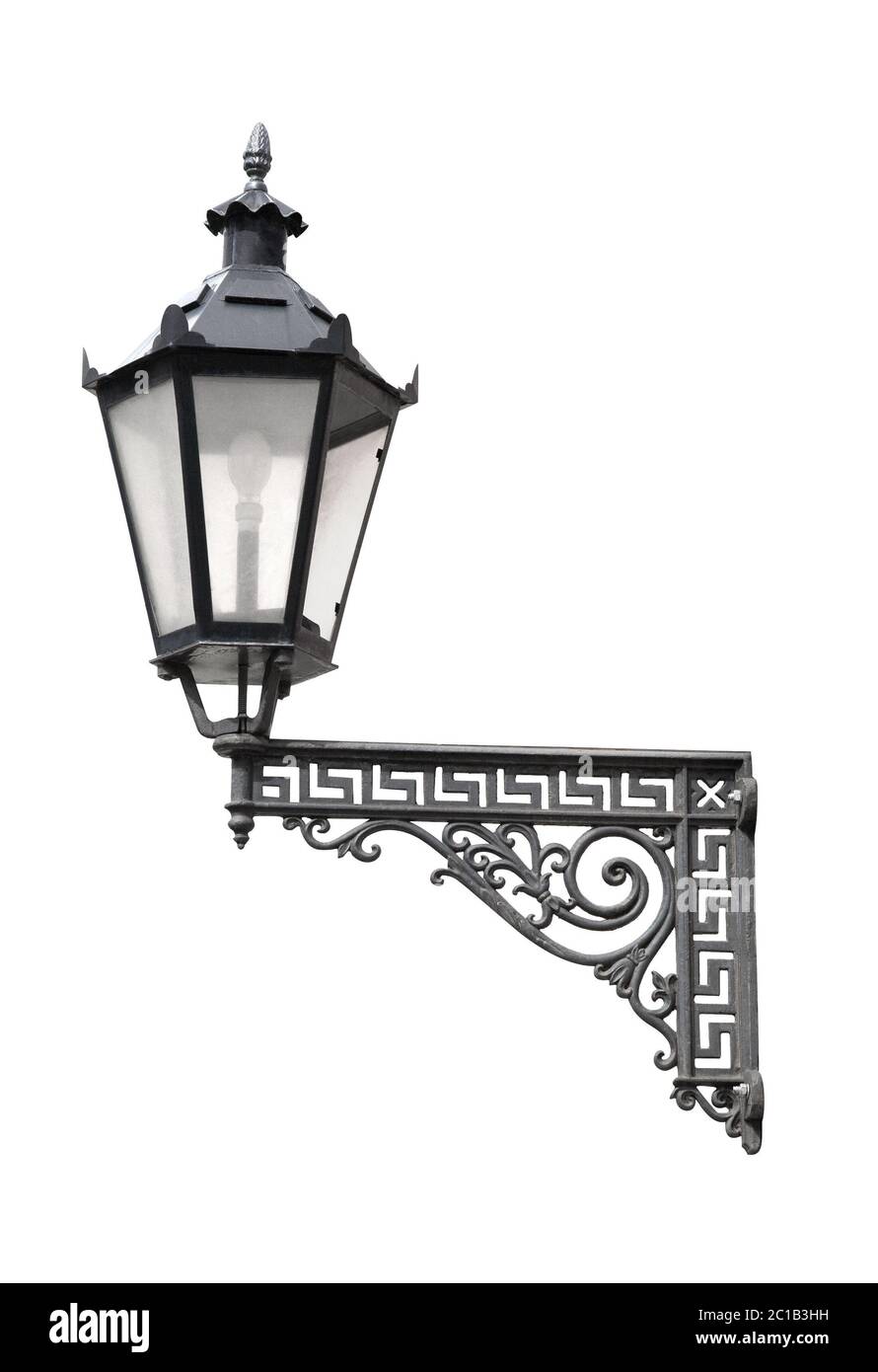 Lampe an der Wand, isoliert Stockfoto