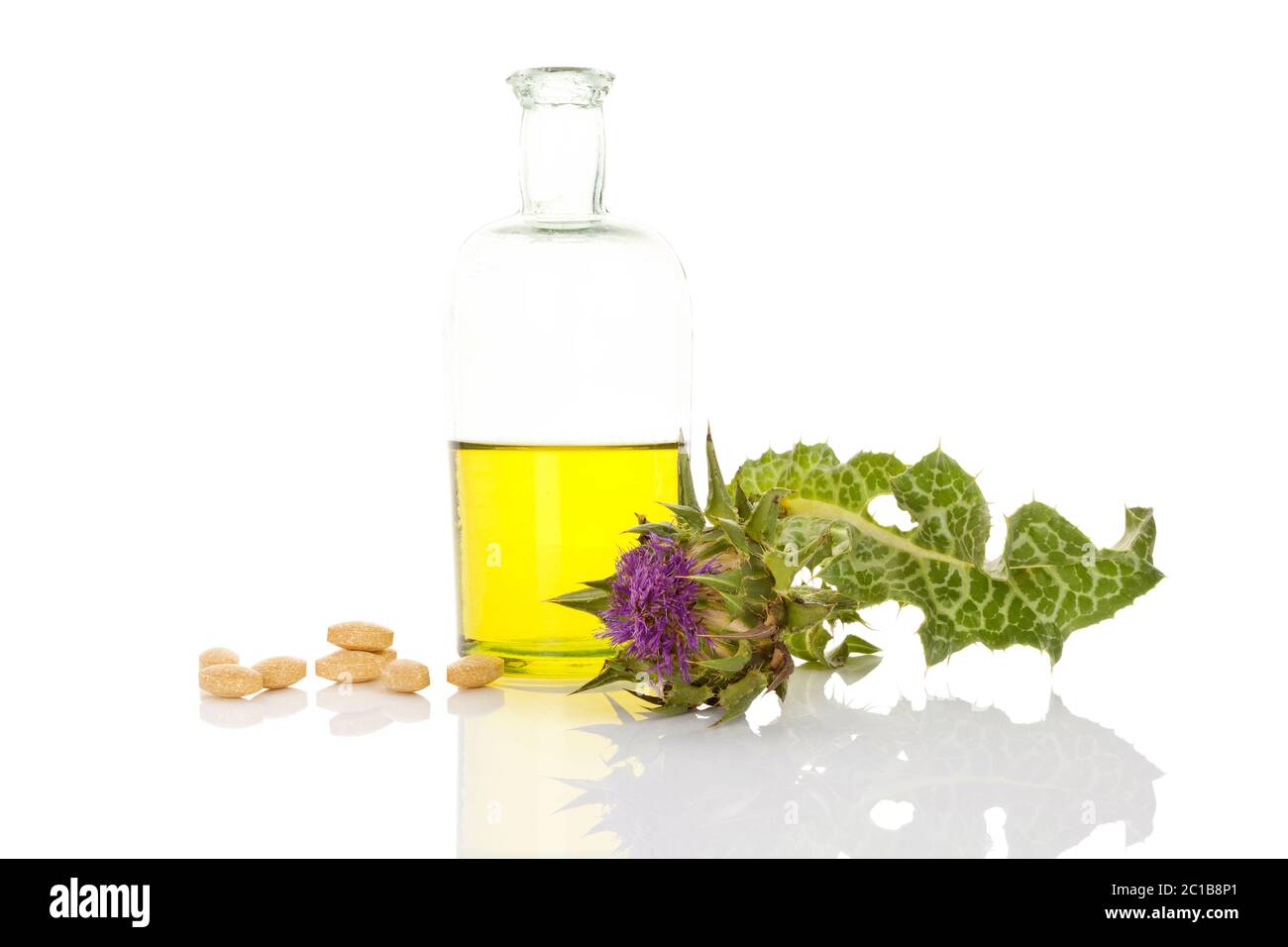 Mariendistel remedy Konzept. Stockfoto