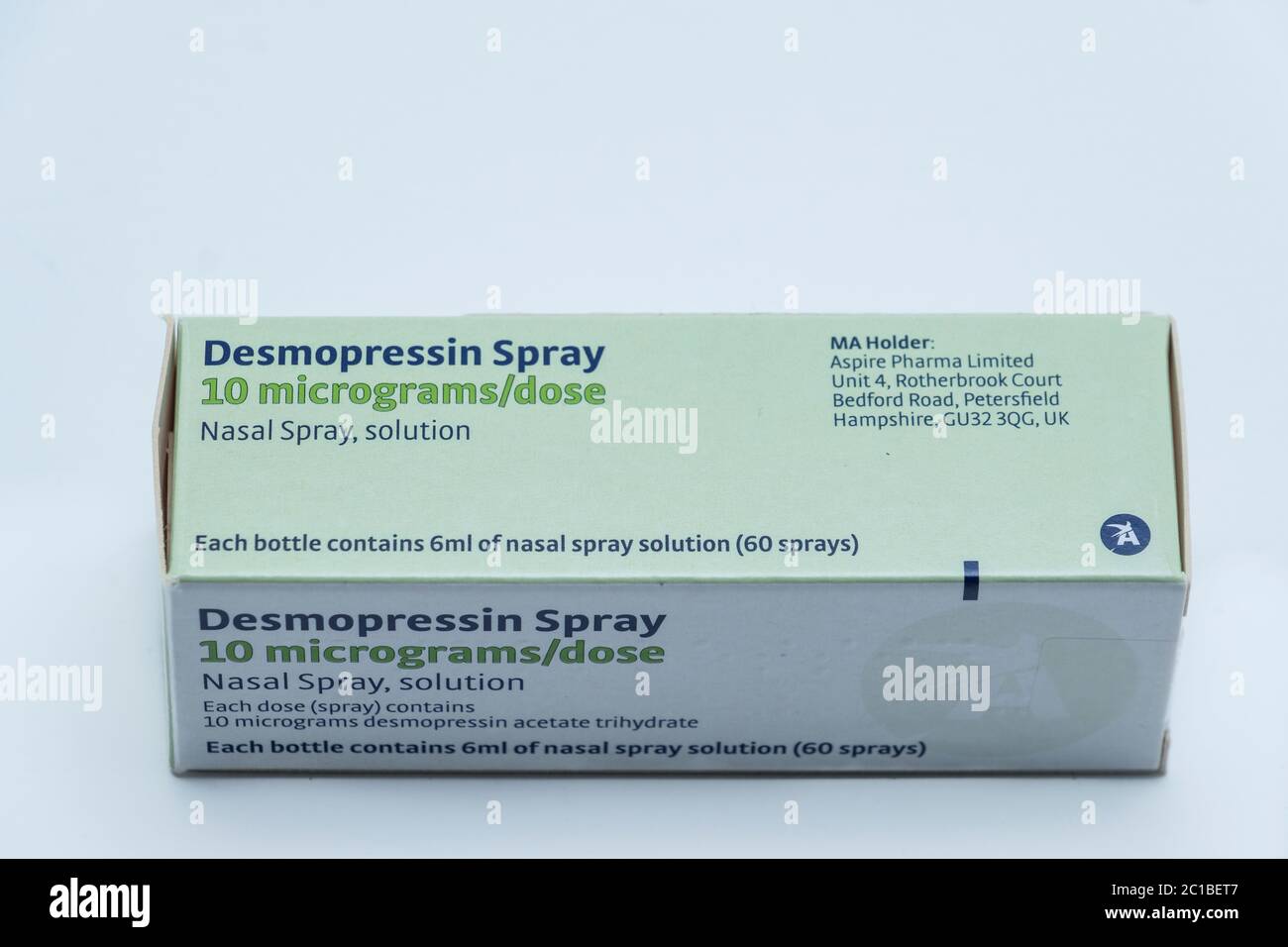 Desmopressin, unter anderem unter dem Handelsnamen DDAVP verkauft, ist ein Medikament zur Behandlung von Diabetes insipidus, Bettnässen, Hämophilie A, von Willebrand Stockfoto