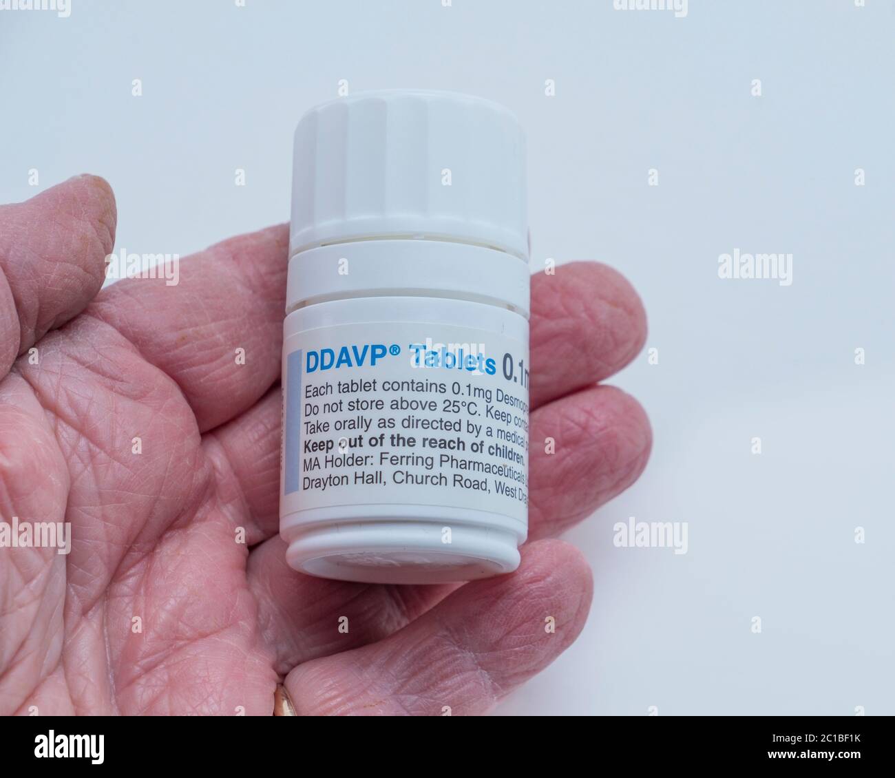 Desmopressin, unter anderem unter dem Handelsnamen DDAVP verkauft, ist ein Medikament zur Behandlung von Diabetes insipidus, Bettnässen, Hämophilie A, von Willebrand Stockfoto