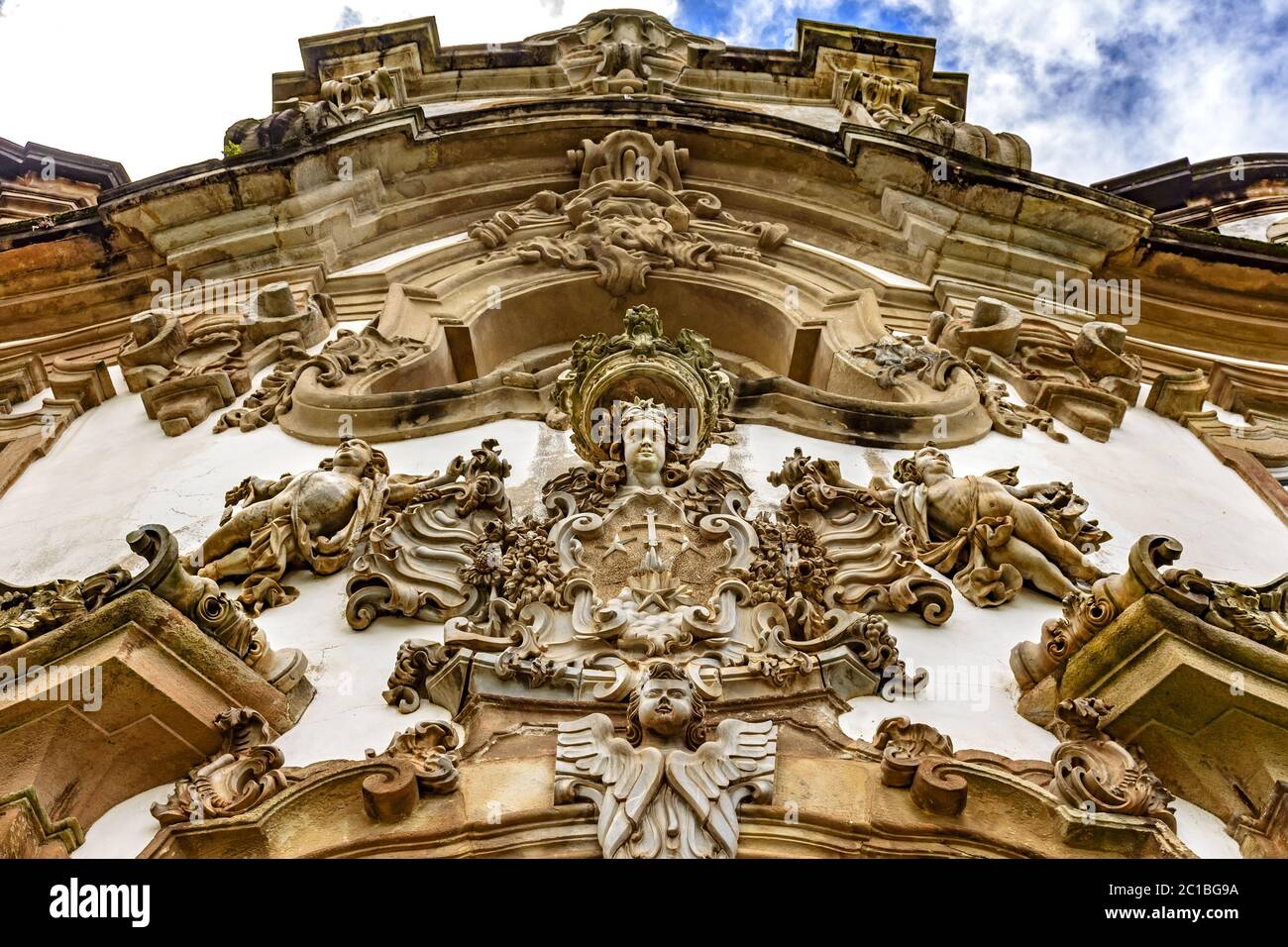 Kirche barocke Stil Skulpturen und Ornamente Stockfoto