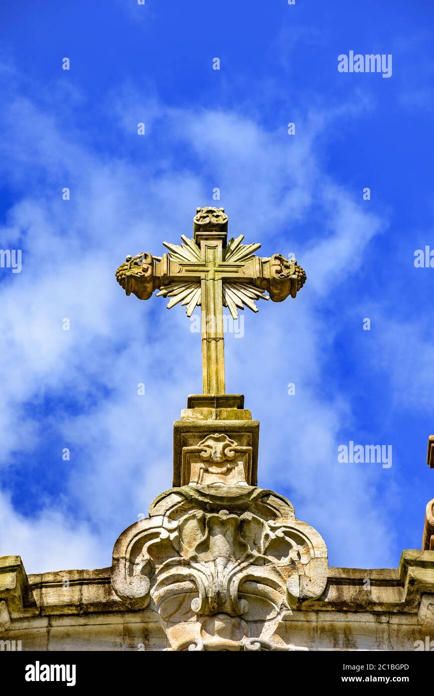 Kirche barocken Stil Stein Kruzifix Stockfoto