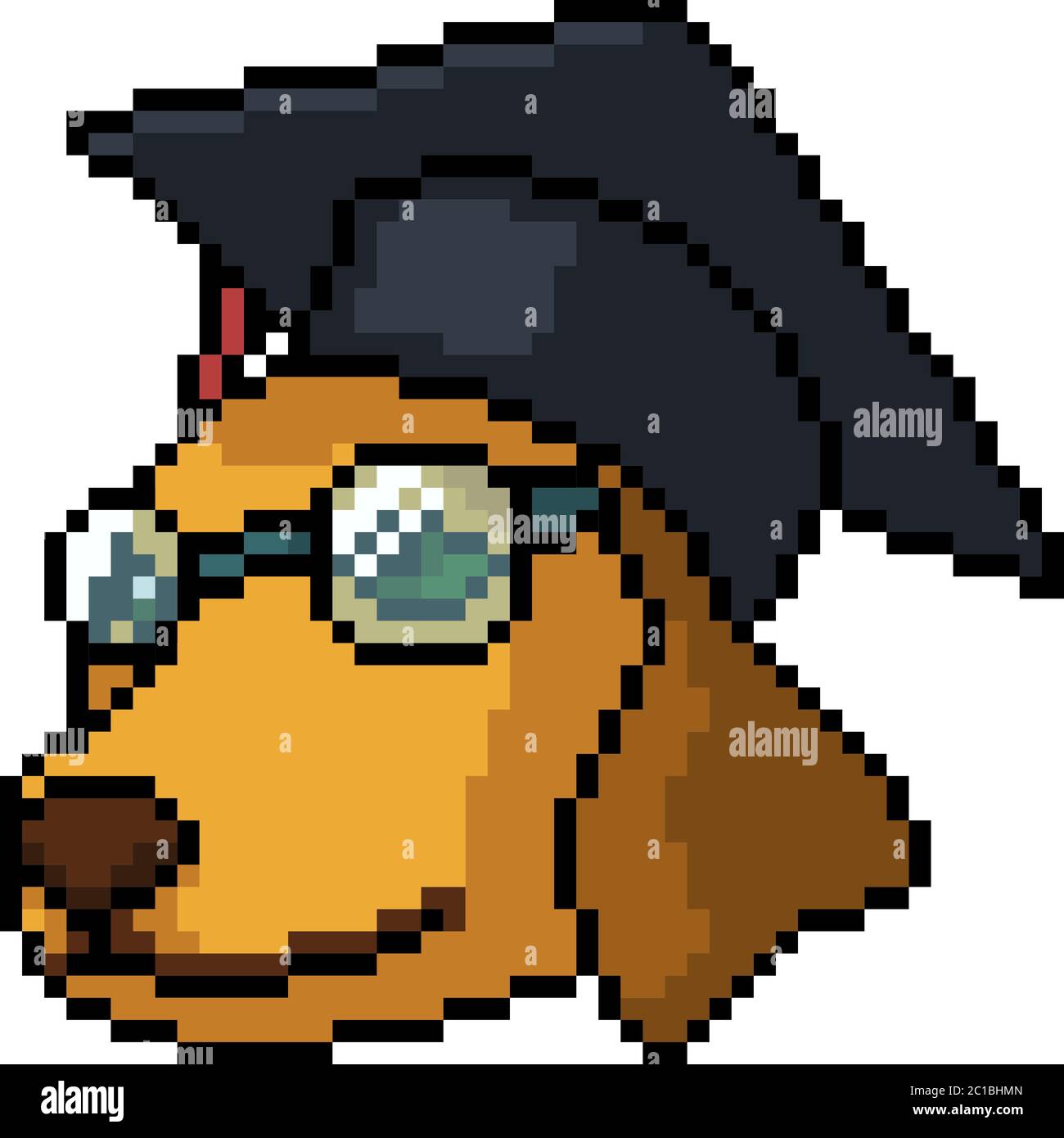 vektor Pixel Kunst Arzt Hund isoliert Cartoon Stock Vektor