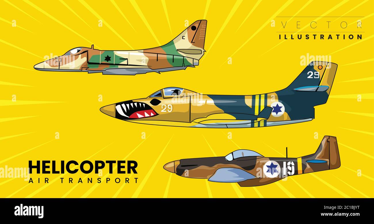 Geschwindigkeit von Militärflugzeugen. Sammlung von modernen Luftwaffe Jet-Kämpfer in großer Höhe Stock Vektor