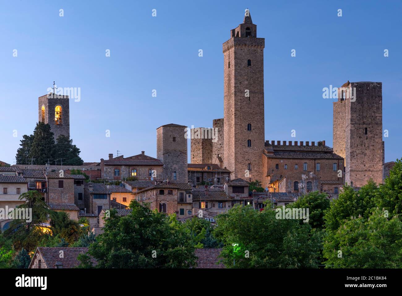 Europa, Italien, Toskana, Florenz, San Gimignano, mittelalterliche Türme Stockfoto