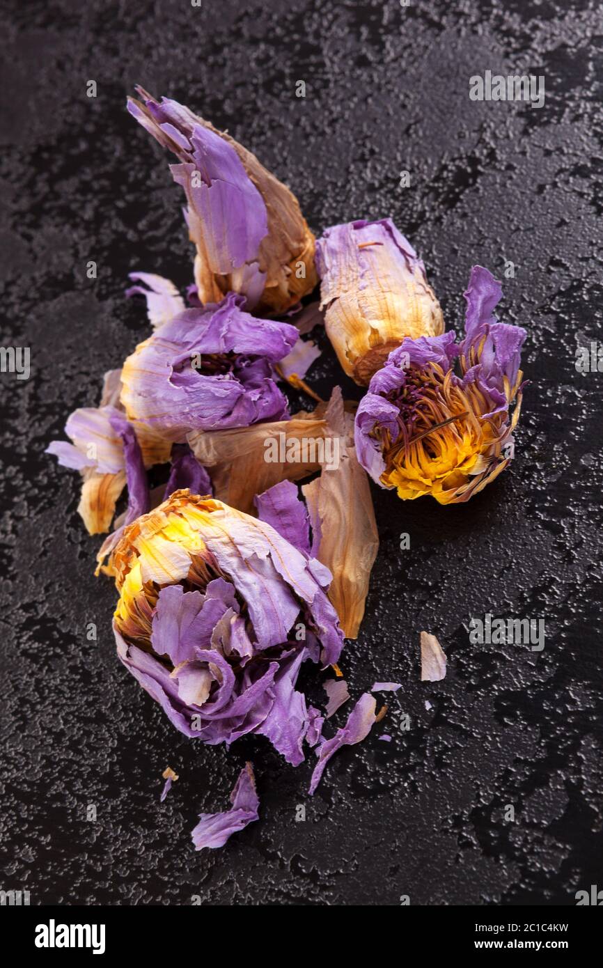 Getrocknete Blue Lotus Flower. Stockfoto