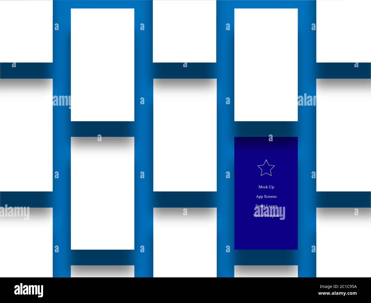 Mobile Phone Screen Perspective App Template Blau Stock Vektor