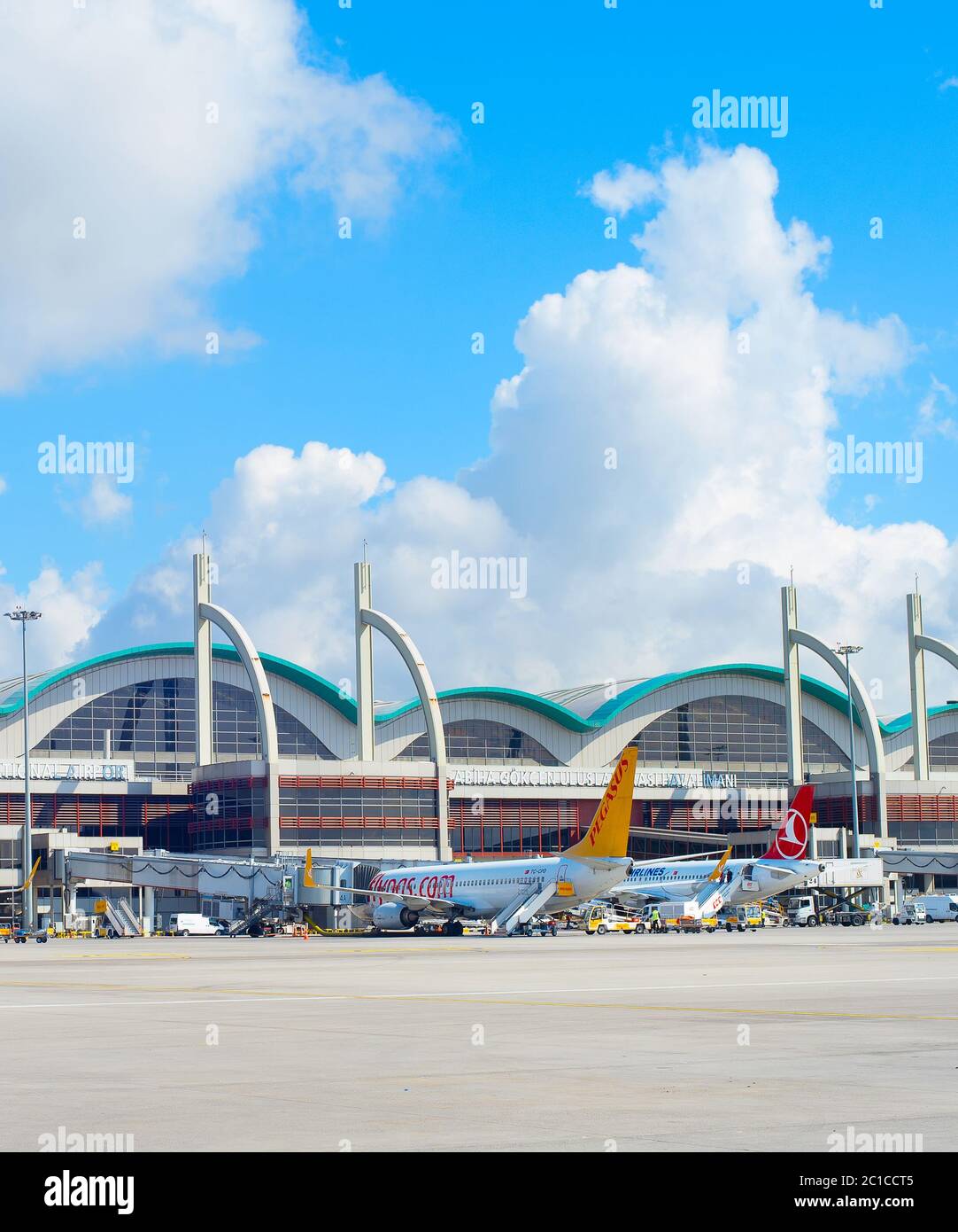 Äußere Sabiha Gökcen International Airport Stockfoto