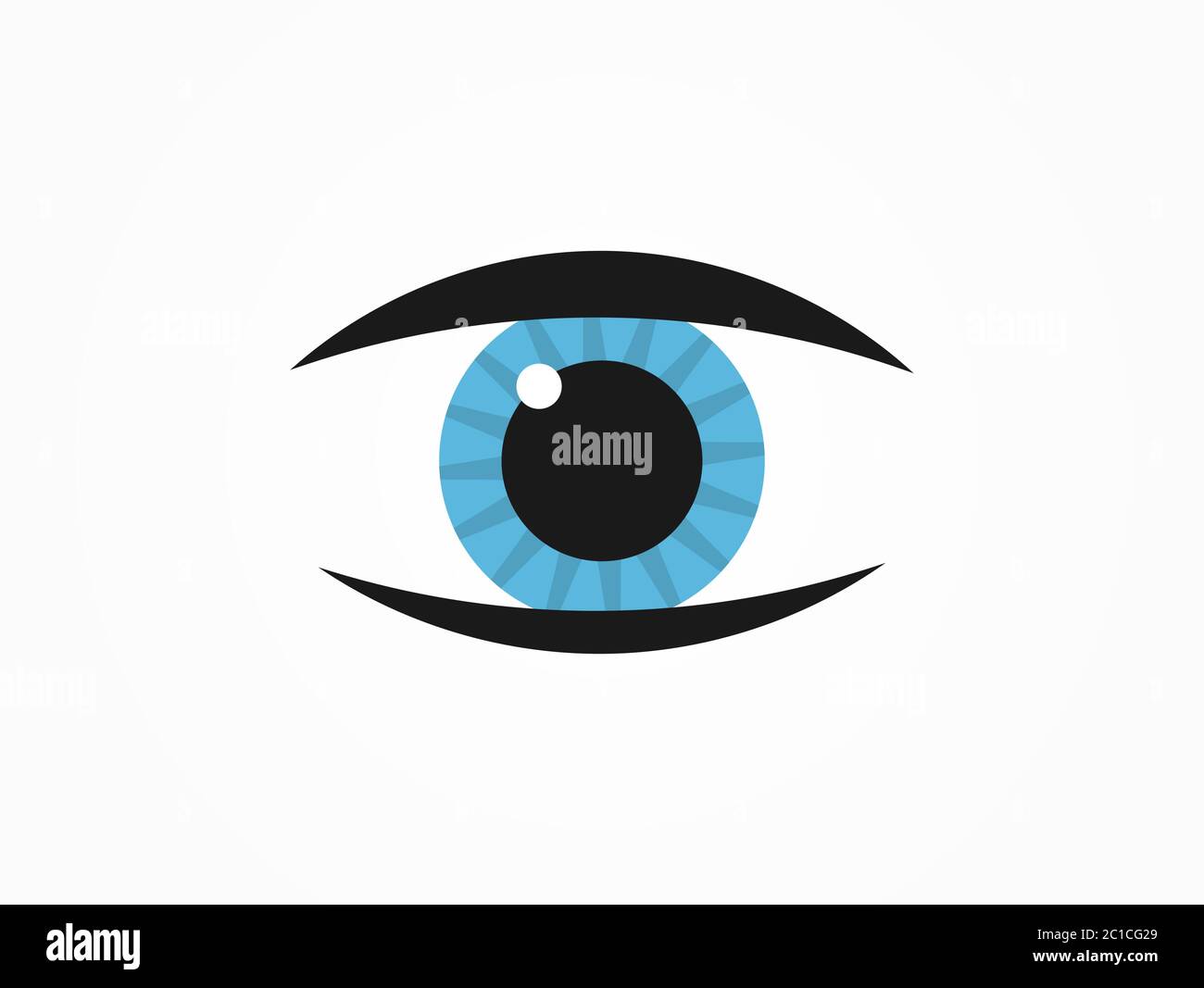 Symbol für blaues Auge. Vektorgrafik. Stock Vektor