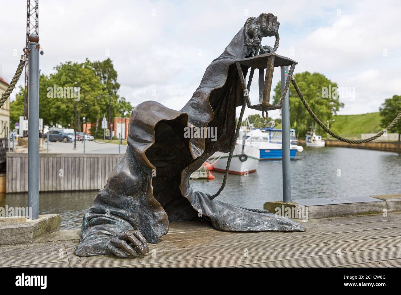 Die Bronzeskulptur des Schwarzen Geistes in Klaipeda Litauen Stockfoto