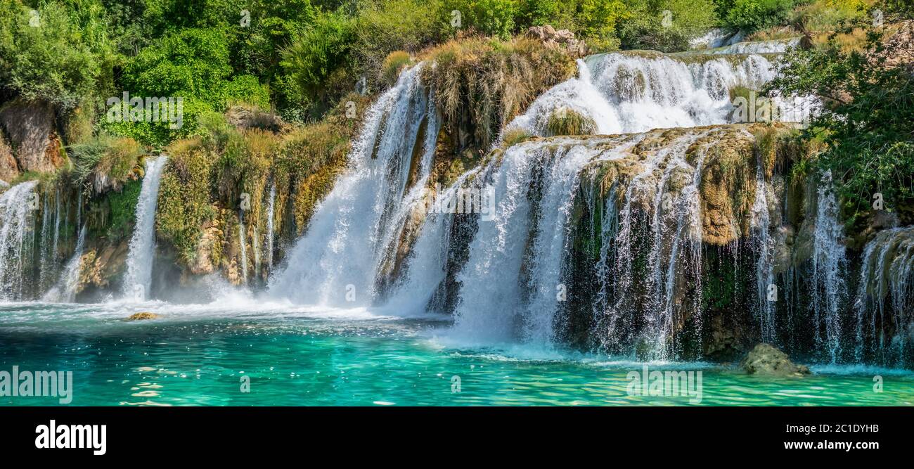 Kroatien Wasserfälle, Buk Wasserfall, Krka Nationalpark. Stockfoto