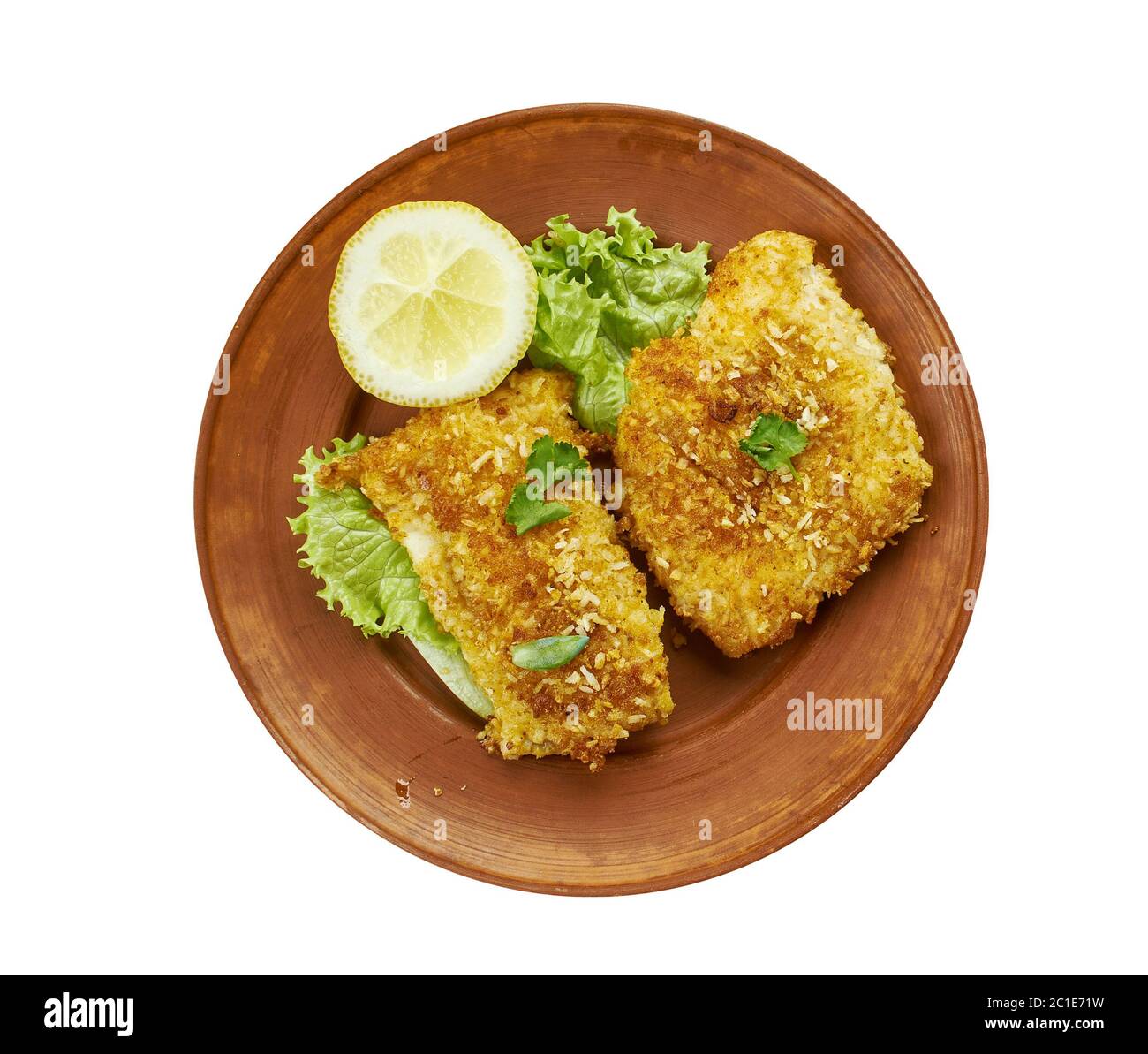 Coconut Crusted Cod Stockfoto