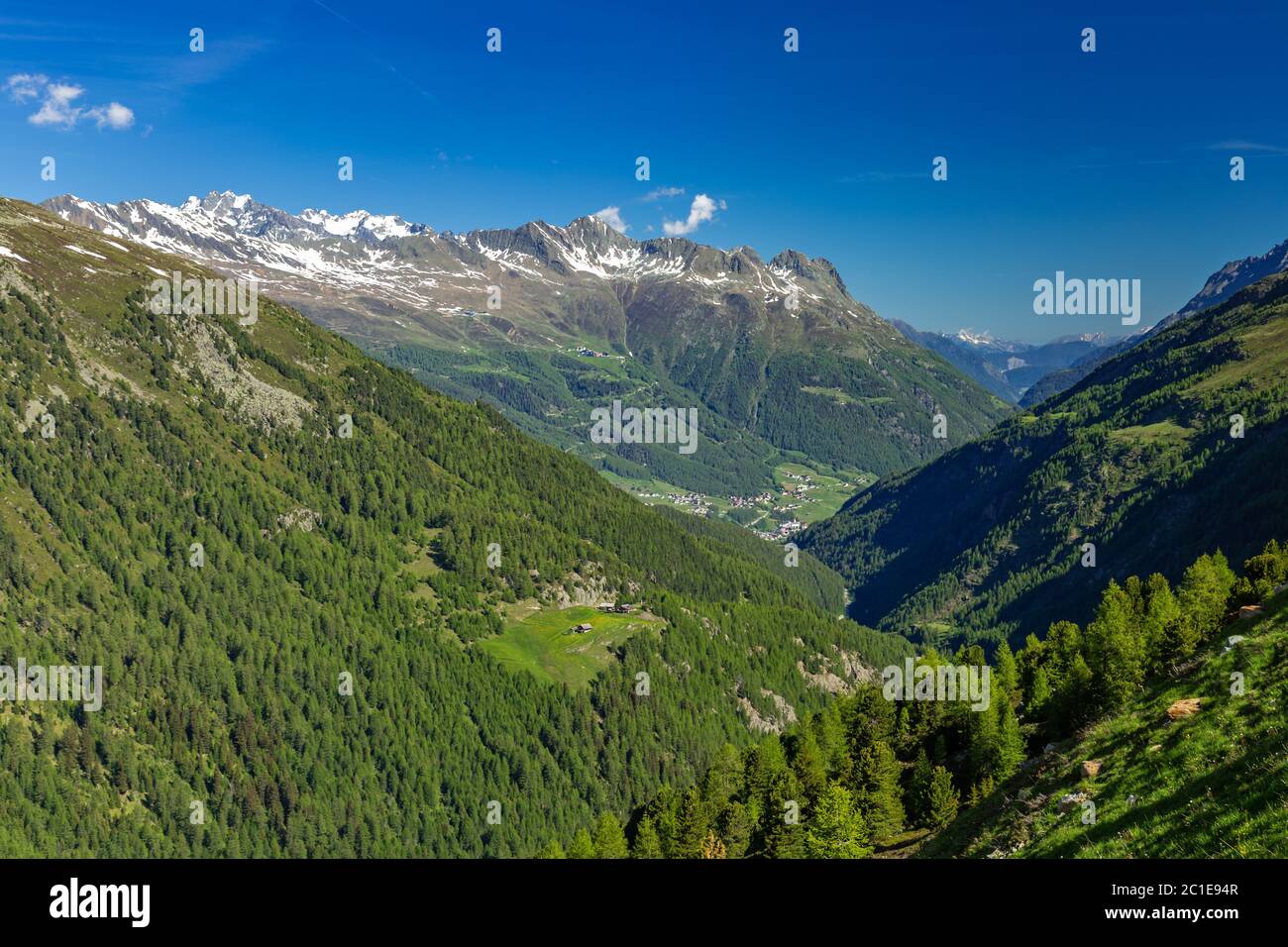 Blick vom Timmelsjoch in Ötztal, Tirol, Österreich Stockfoto