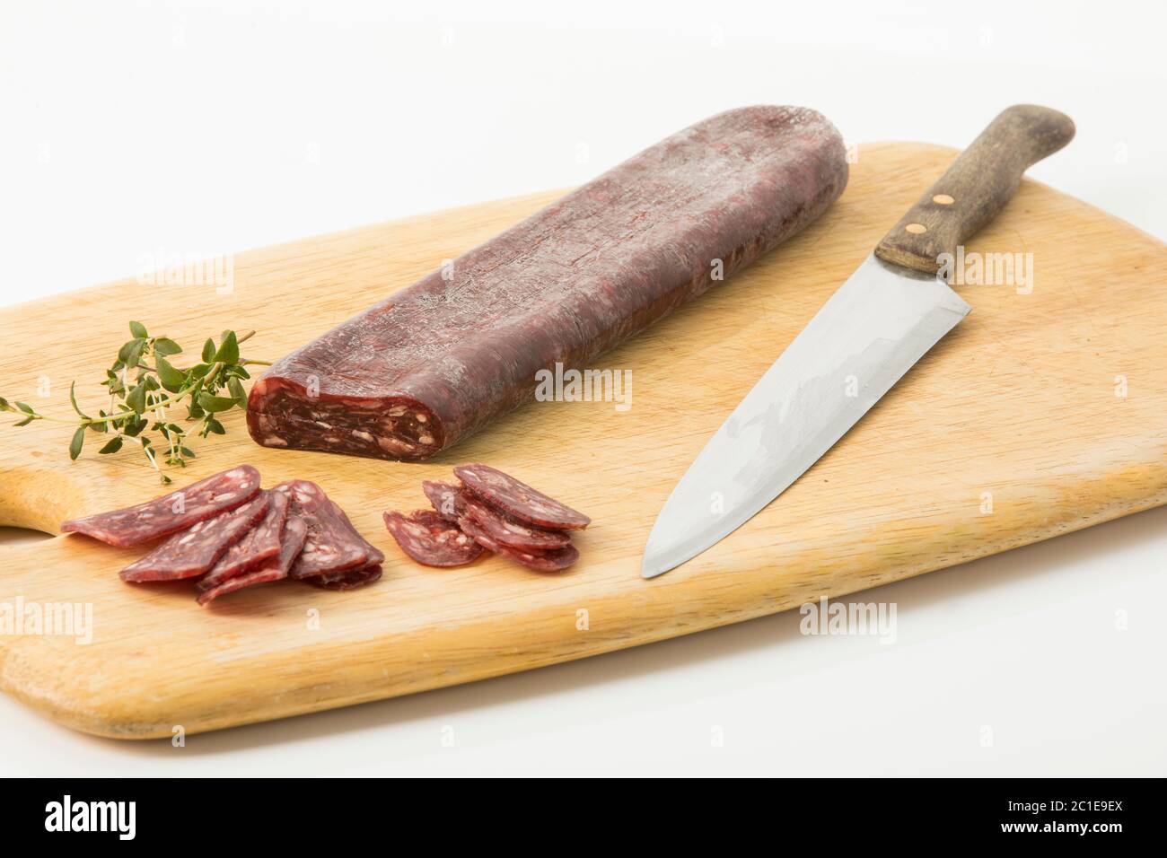 Salami aus Büffelfleisch Stockfoto