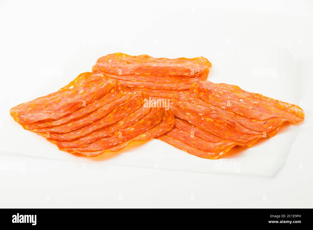 Salami spianata calabra, feurig gewürzt Stockfoto