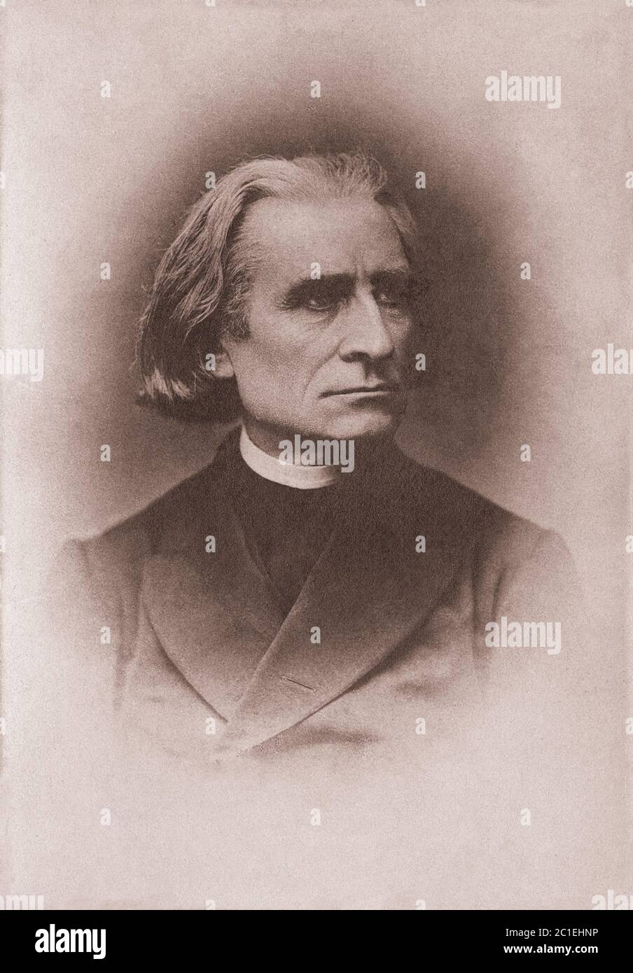 Franz Liszt (Liszt Ferencz, in moderner Verwendung Liszt Ferenc 1811 – 1886) war ein ungarischer Komponist, virtuoser Pianist, Dirigent, Musiklehrer, Arrangeur, Stockfoto