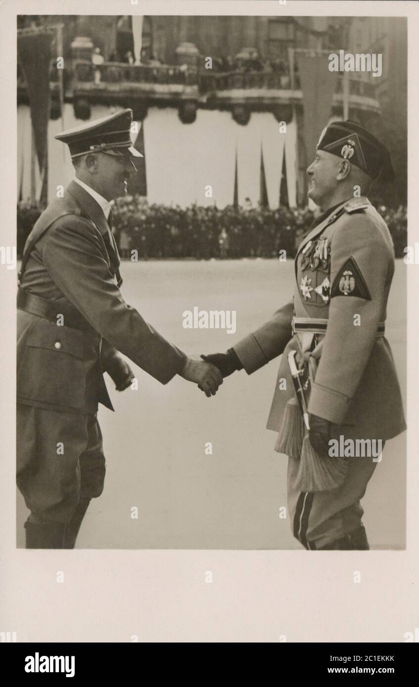 Der zweite Weltkrieg. Treffen von Hitler und Mussolini. Stockfoto