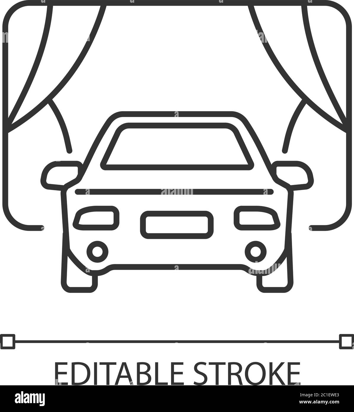 Fahren Sie in Kino Pixel perfekte lineare Symbol Stock Vektor