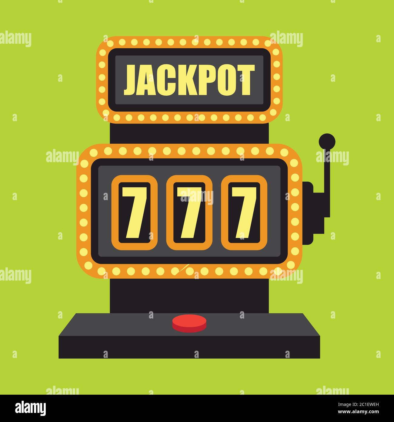 Glücklicher sevens jackpot in goldenem Spielautomaten. vektor-Abbildung Stock Vektor