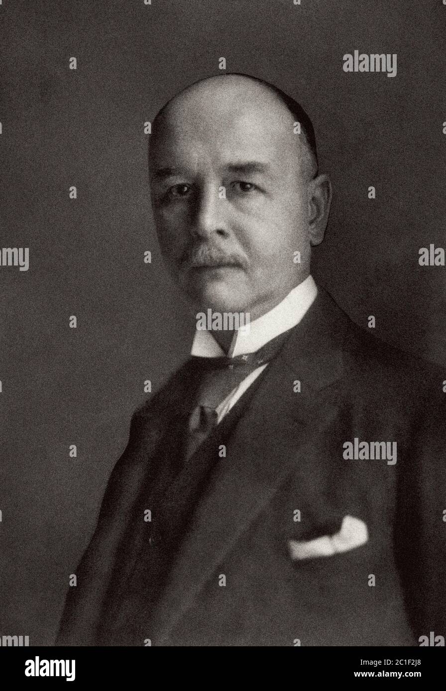 Porträt von Dr. Rudolf Alfred Zimmermann (1869-1939), Bürgermeister von Rotterdam und später hoher Kommissar des Völkerbundes Stockfoto