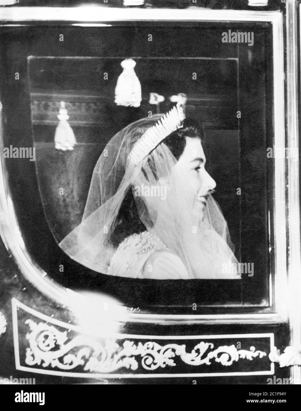 Retro-Foto von Elizabeth Windsor (Elizabeth II) Prinz Philip, Herzog von Edinburgh (geboren Prinz Philip von Griechenland und Dänemark) heiratete am 20. November Stockfoto