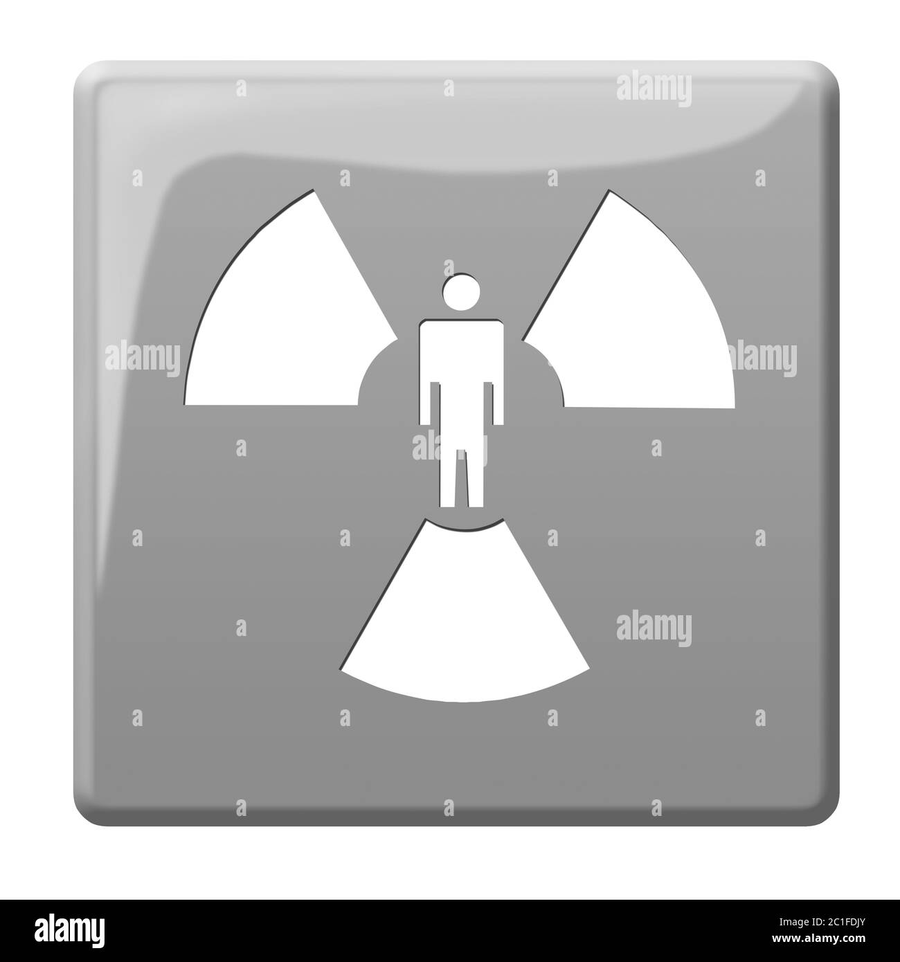 Atom-Alarm - Symbolschaltfläche Stockfoto