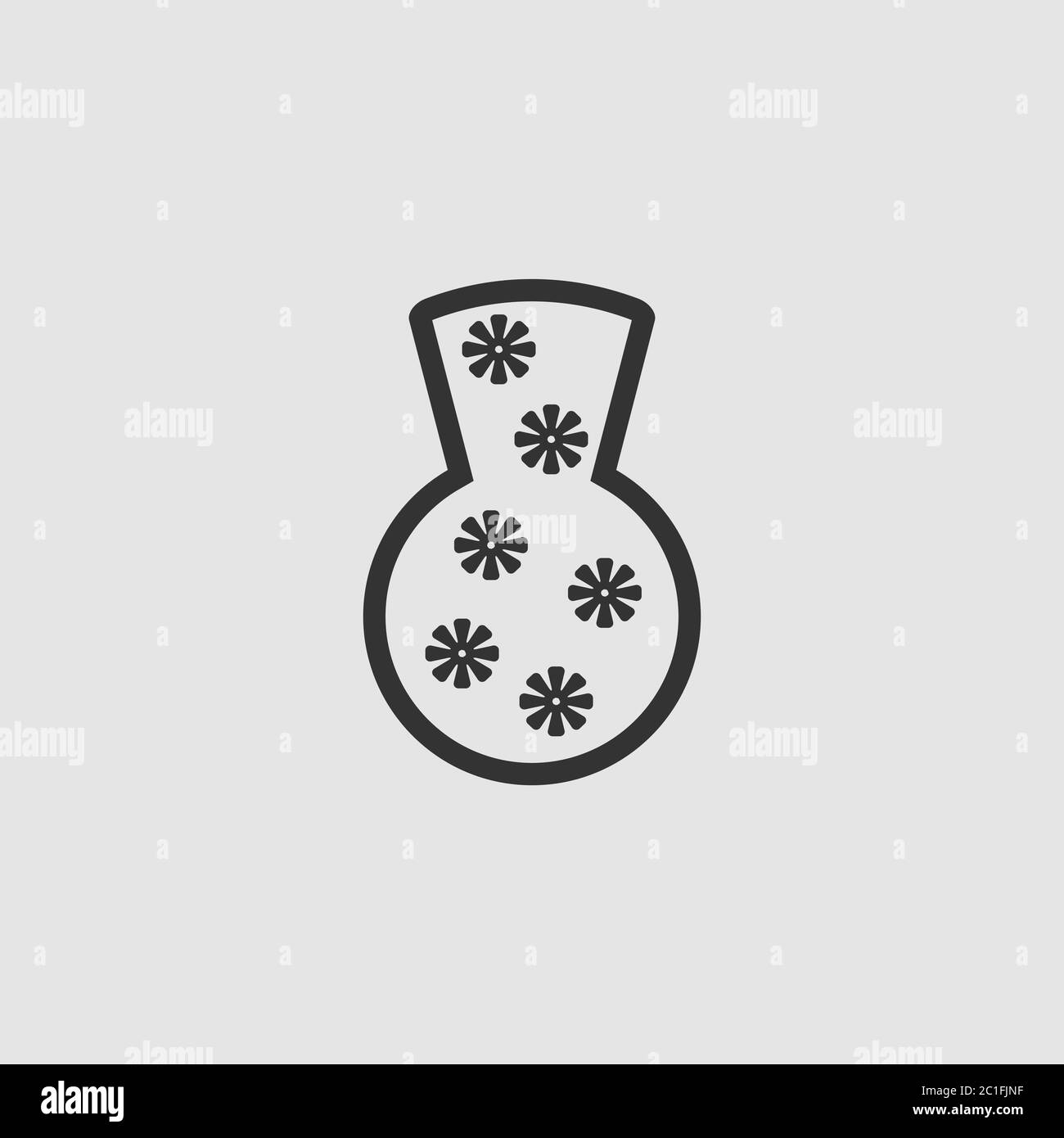 Vase Icon flach. Schwarzes Piktogramm auf grauem Hintergrund. Symbol für Vektorgrafik Stock Vektor