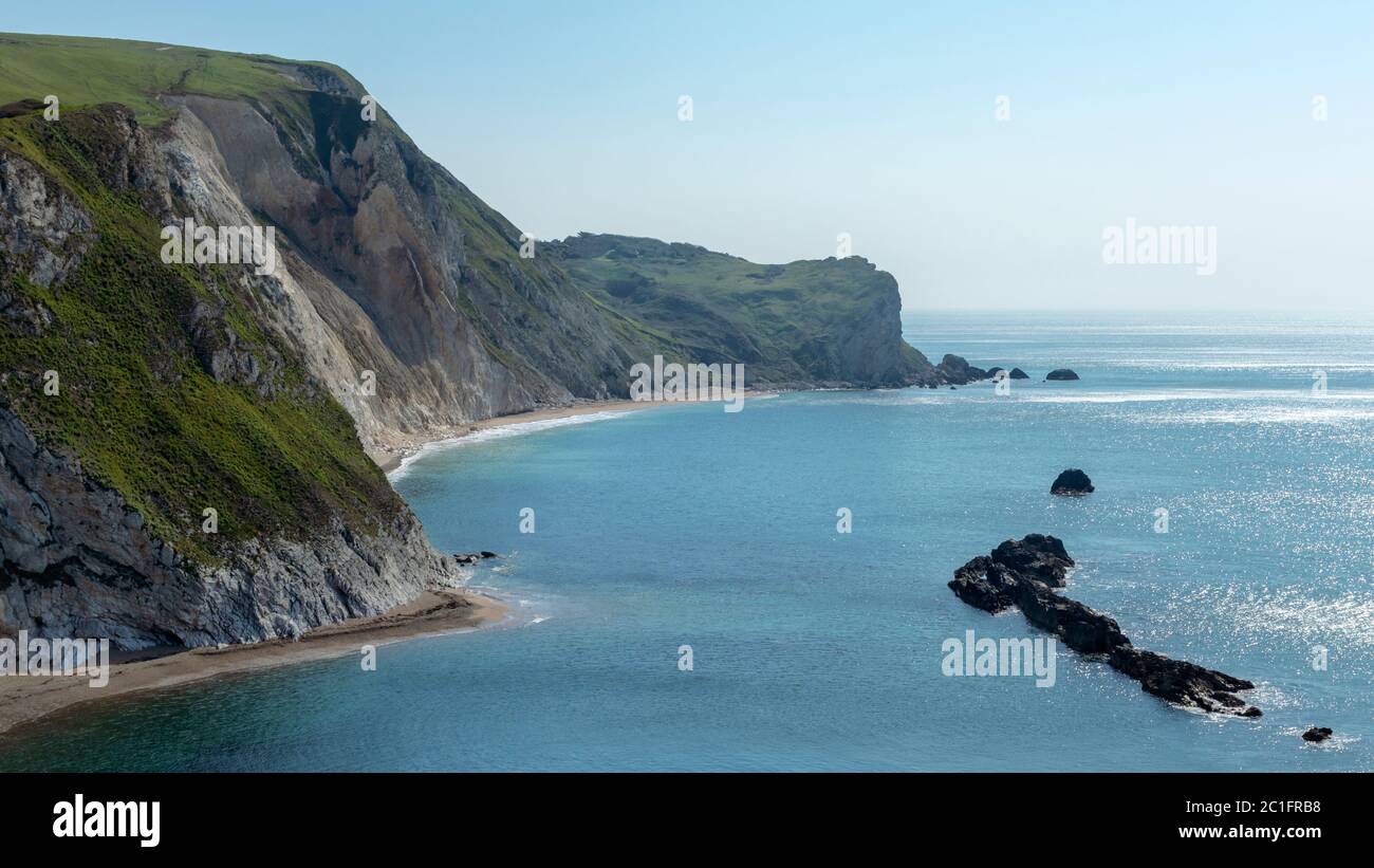 Man O'war Beach in Dorset Stockfoto