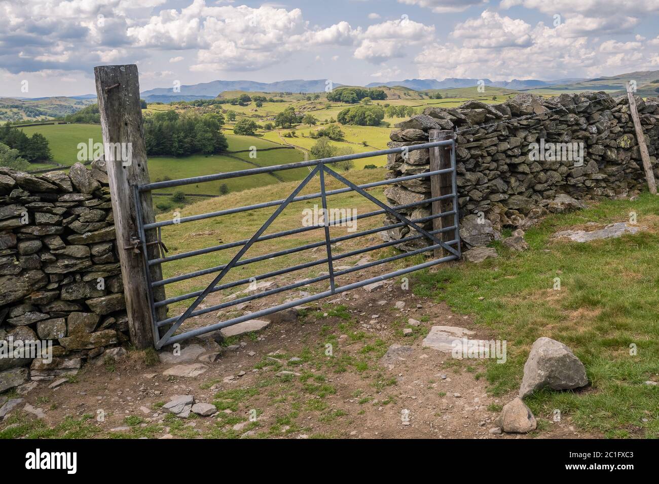 Potter Fell ist ein Fell in der Nähe der Dörfer Burneside und Staveley, Cumbria, England. Auf dem Fell sind mehrere Tarns vorhanden, darunter Gurnal Dubs Stockfoto