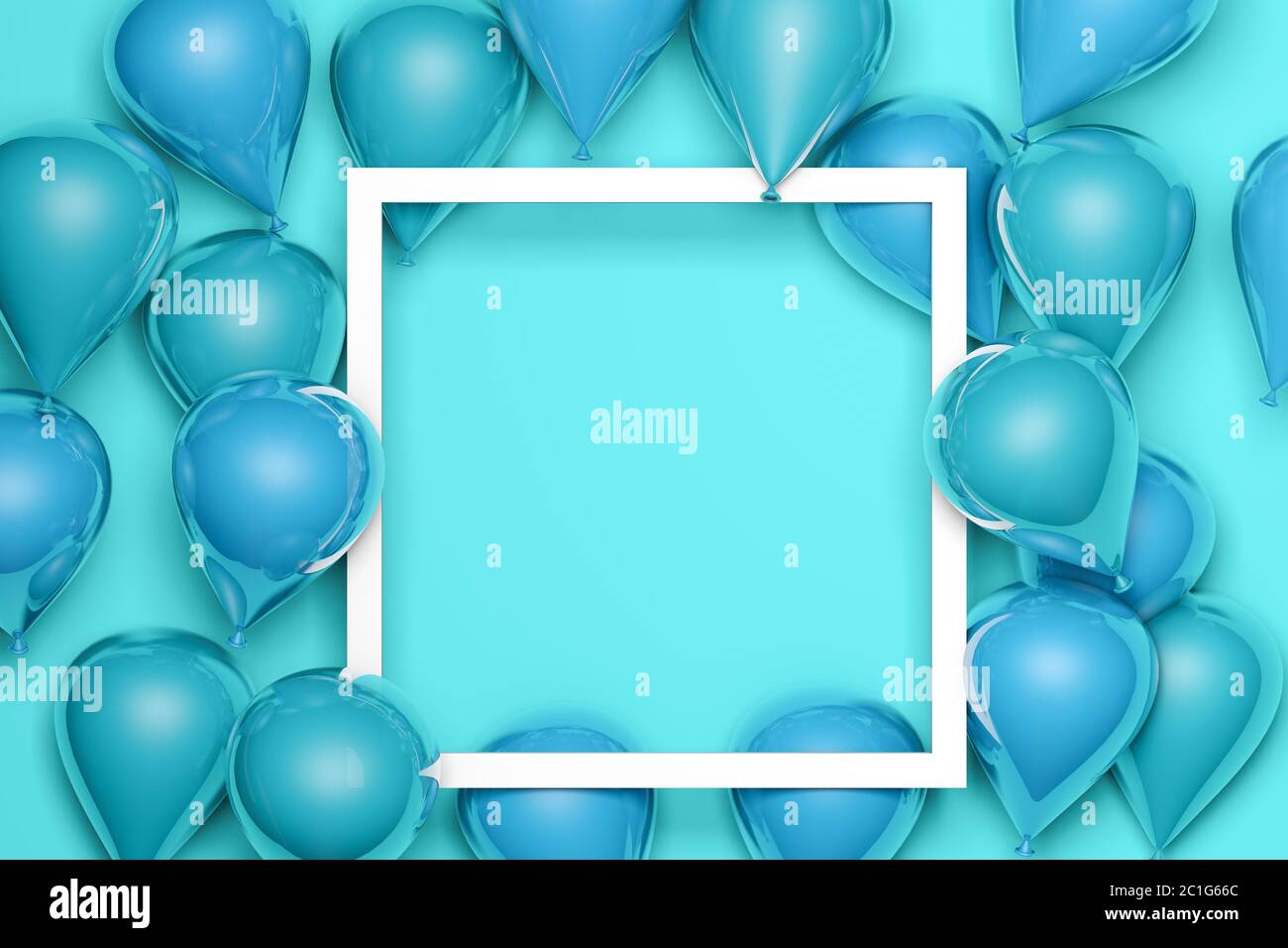 Sonderangebot Feiern Hintergrund mit blauen Luftballons Stockfoto