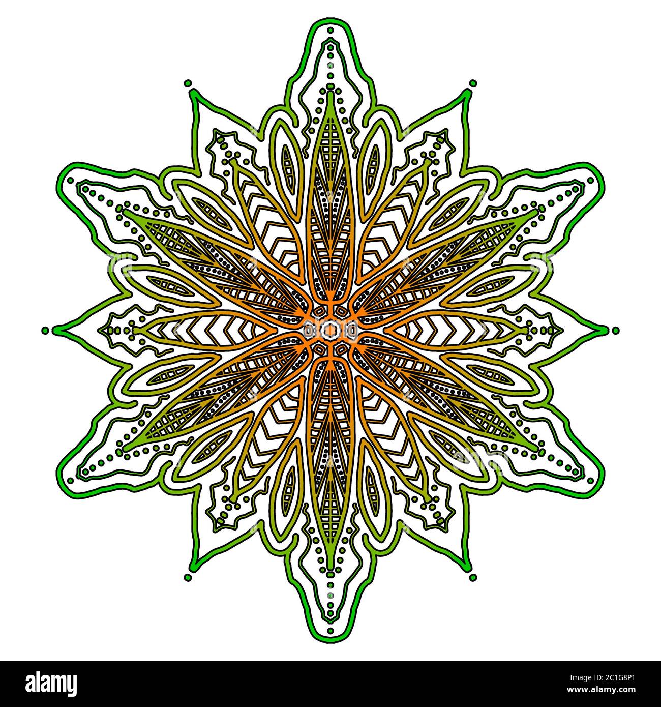 Mandala orange Stockfoto