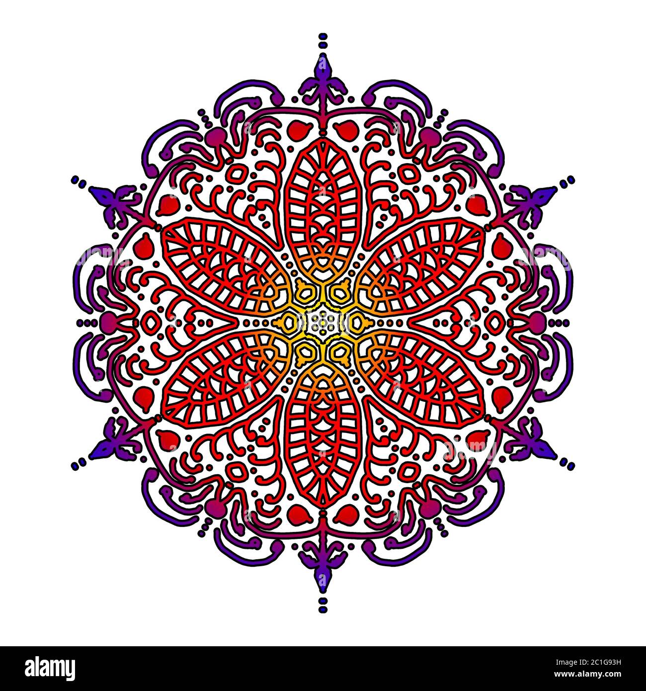 mandala rot Stockfoto