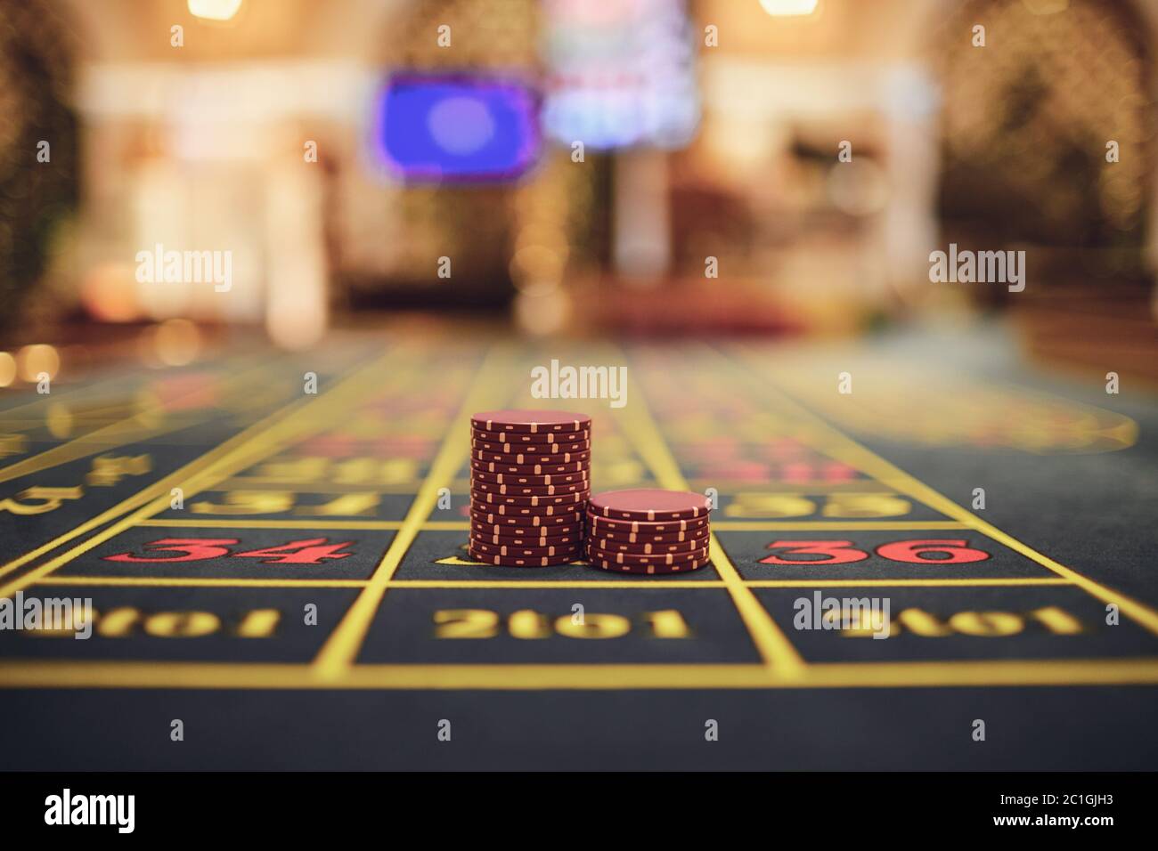 Casino Roulette Tisch Spiel Konzept. Stockfoto