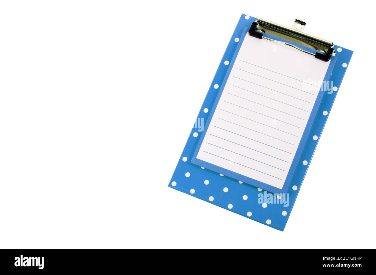 Zwischenablage mit weißem Blatt Stockfoto