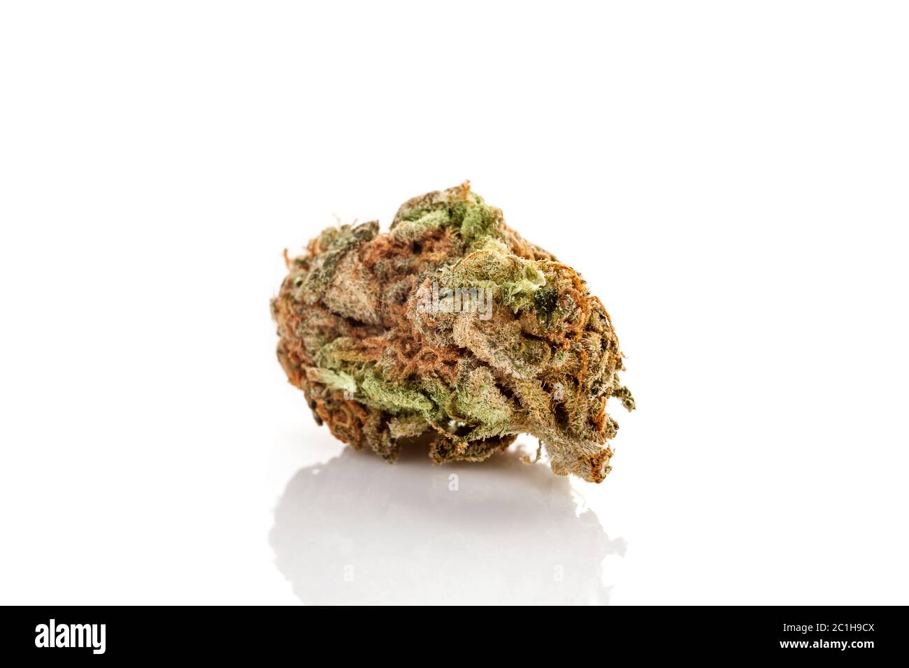 Ganja Knospe isoliert auf weiß. Stockfoto