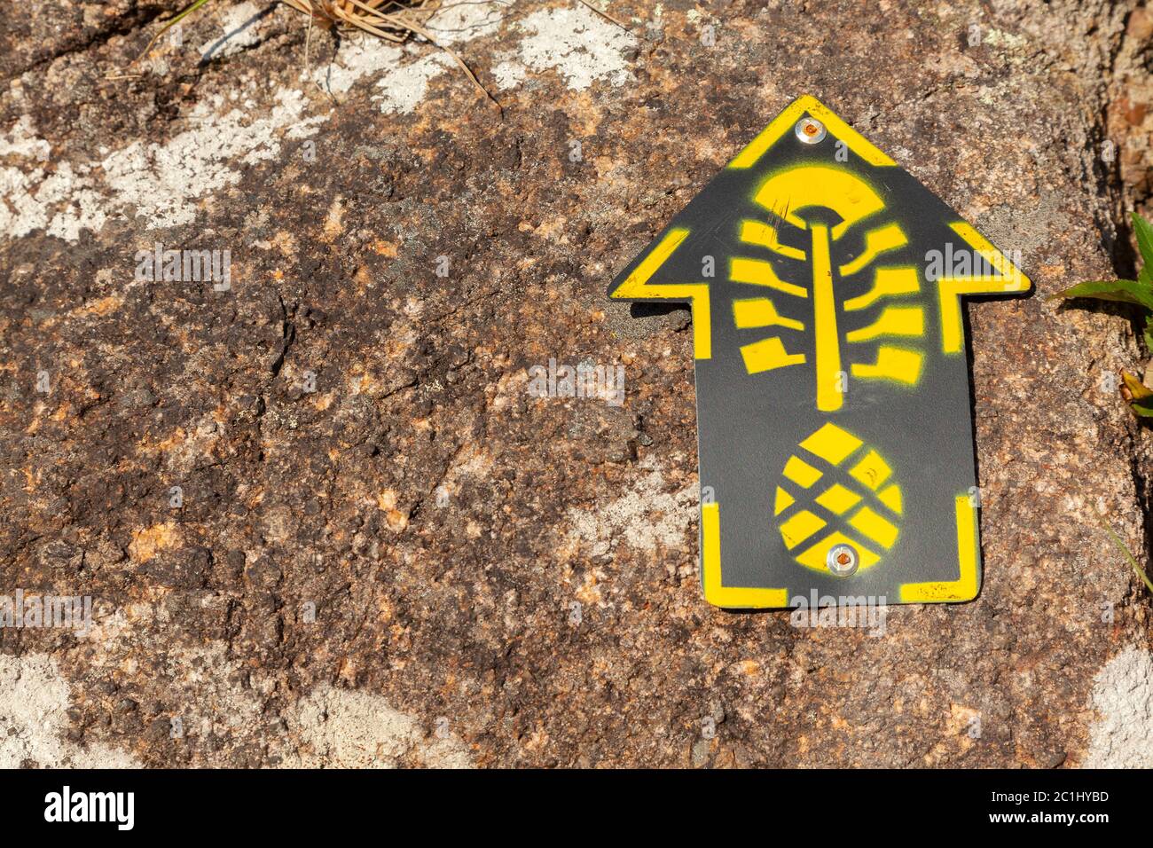 Wanderzeichen in Transmantiqueira Long Trail - mantiqueira Range Brasilien Stockfoto