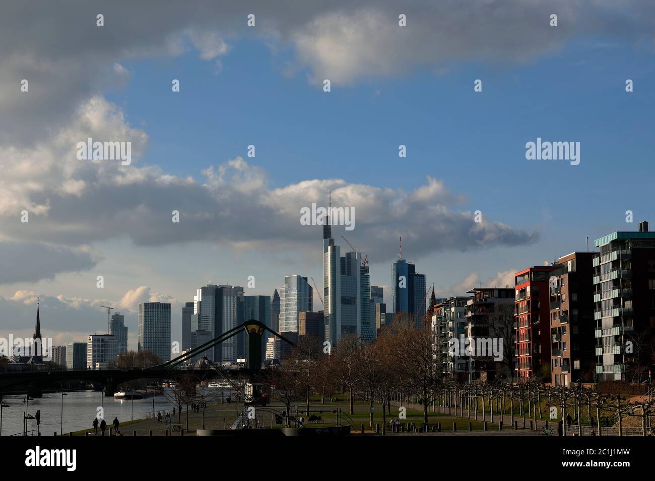 Die Skyline von Frankfurt Am Main Stockfoto