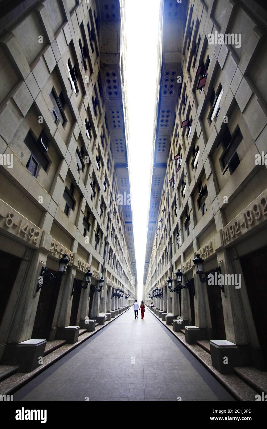Innenraum des Kolumbus Leuchtturms in Santo Domingo Stockfoto
