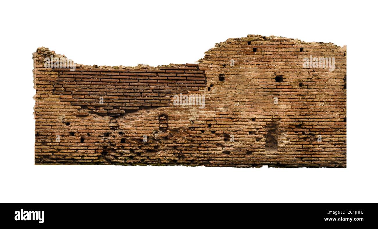 Isoliertes Wandfoto Mit Gebrochenem Ziegelstein Stockfoto
