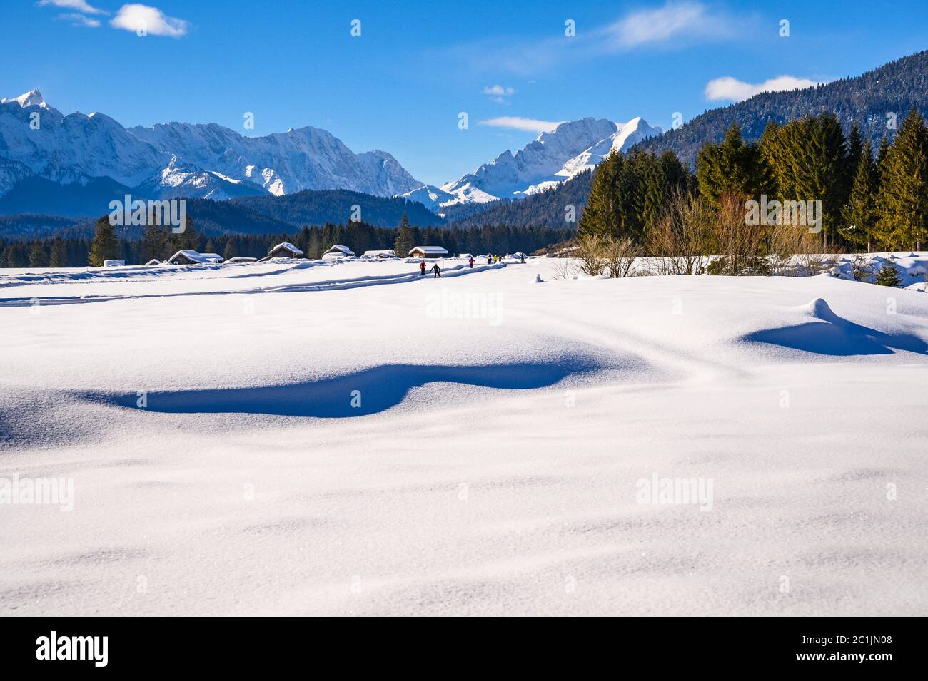 Langlaufen in Oberbayern Stockfoto