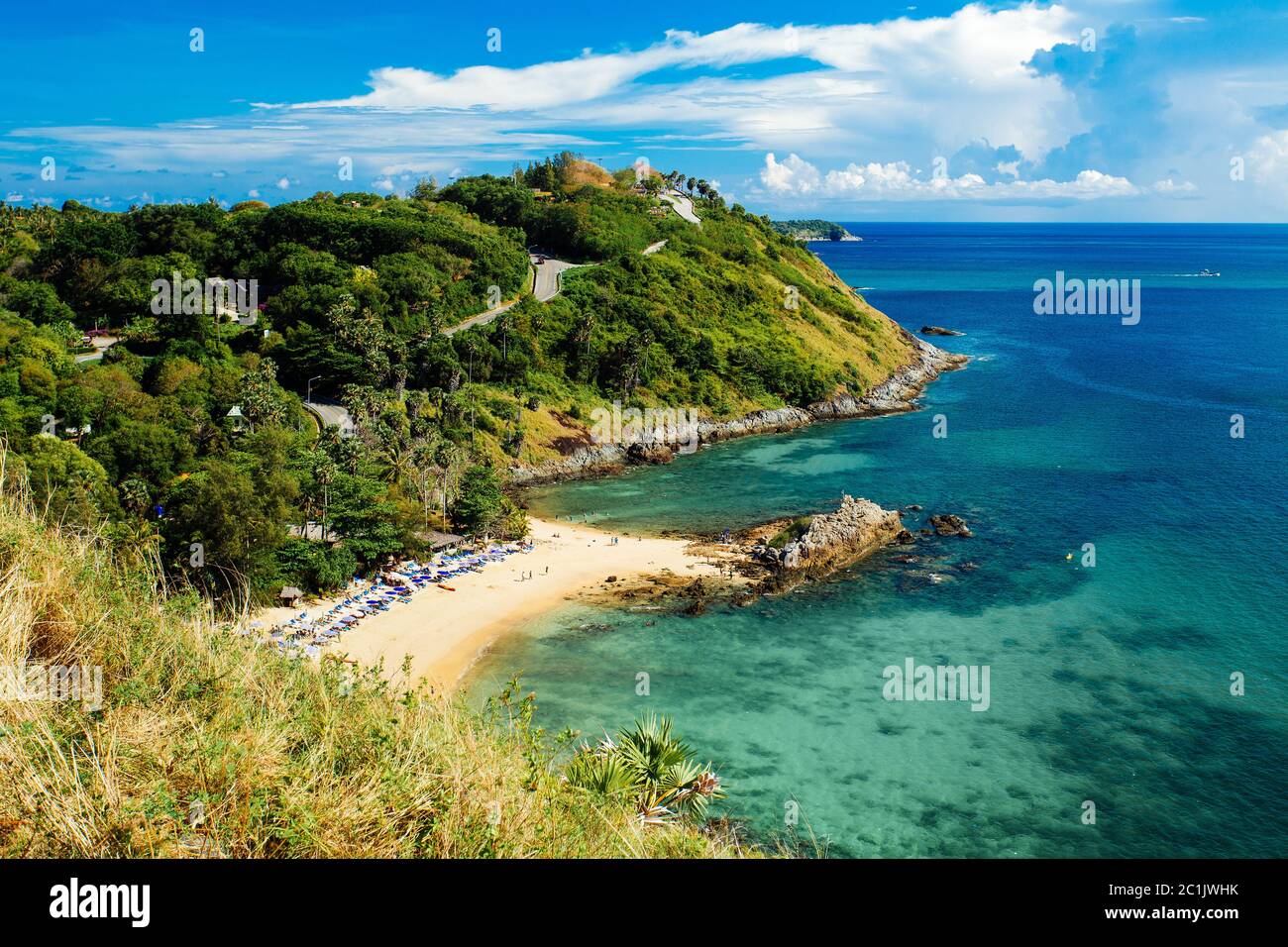 Rawai Beach von Promthep Cape View Point, Phuket Thailand Stockfoto