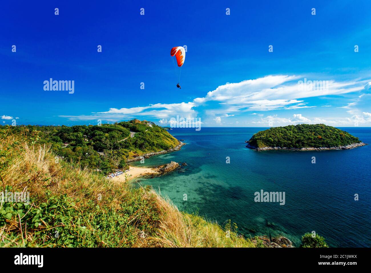 Rawai Beach von Promthep Cape View Point, Phuket Thailand Stockfoto