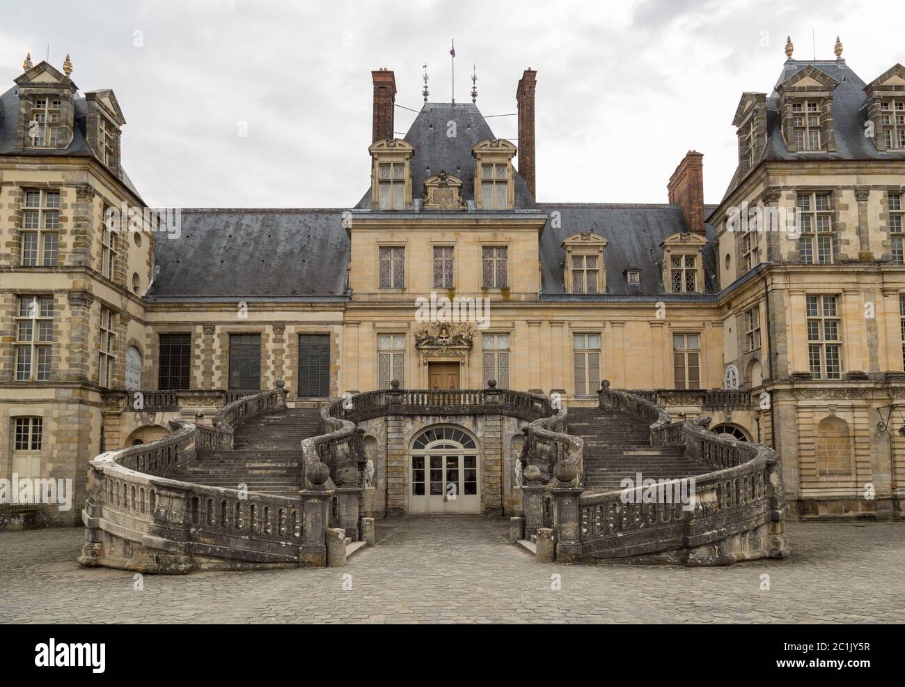 FONTAINEBLEAU, FRANKREICH - 31. März 2017: Der Palast von Fontainebleau Chateau de Fontainebleau Stockfoto