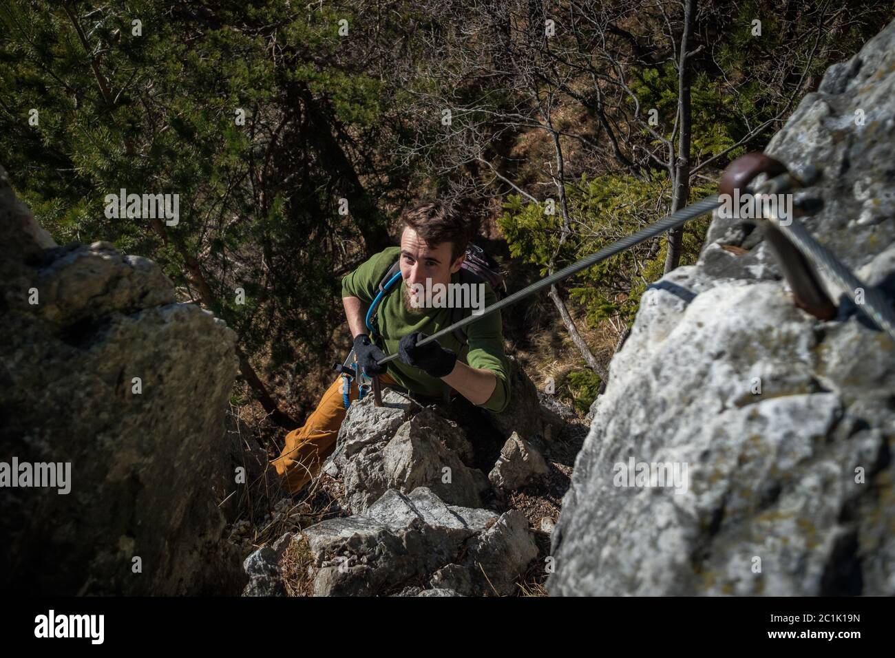 Klettersteige in Slowenien Stockfoto