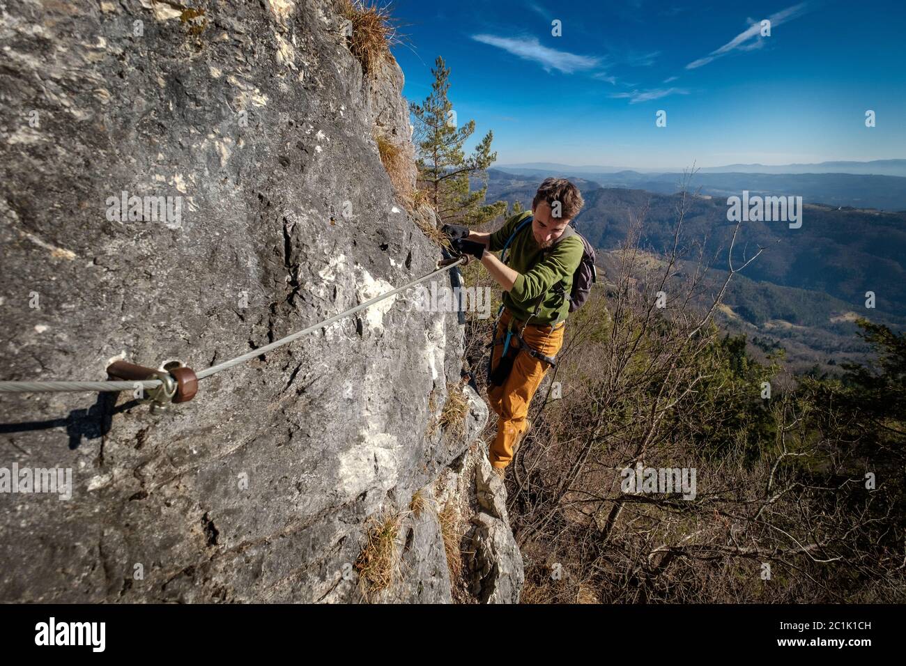 Via Feratta Klettern in Slowenien Stockfoto