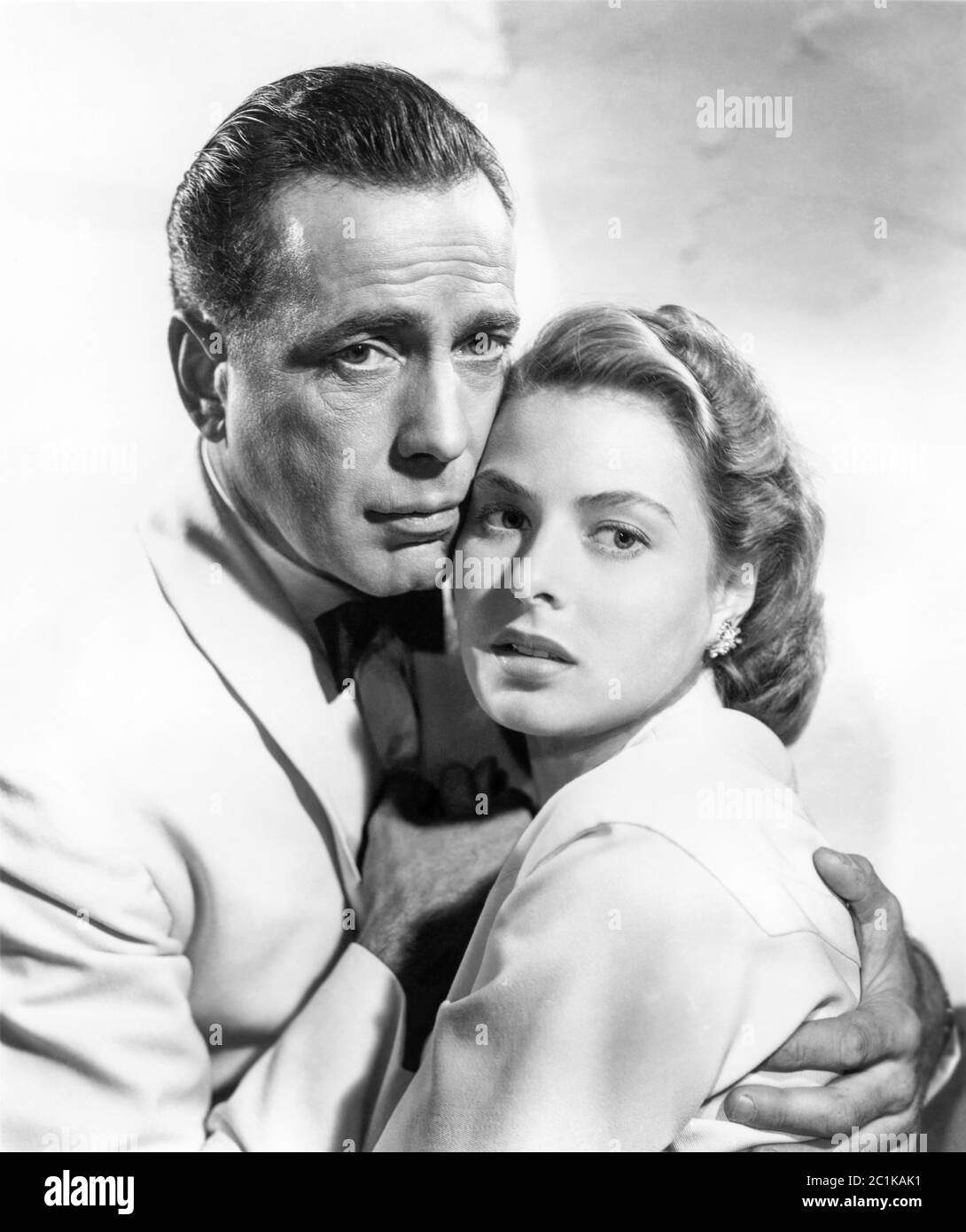 Die Filmstars Humphrey Bogart und Ingrid Bergman aus dem Klassiker Casablanca von 1942. Stockfoto